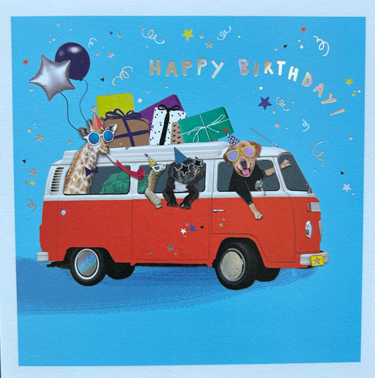 SINGLE CARD - Campervan , Birthday.