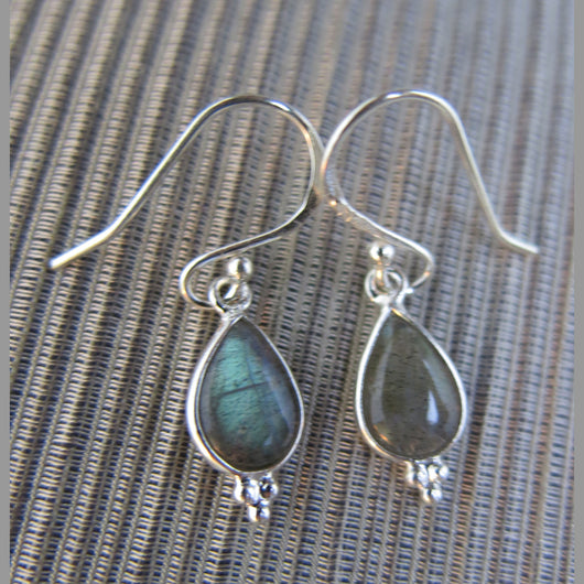 Sterling Silver and Labradorite Drop Earrings