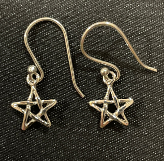 Sterling Silver Star Drop Earrings