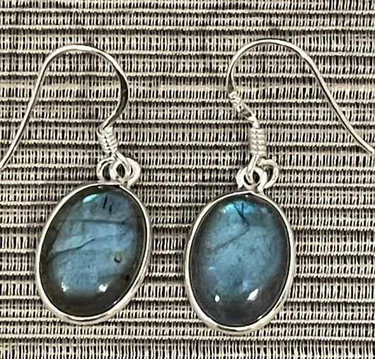 Oval Labradorite Earrings