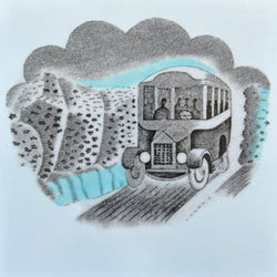 SINGLE CARD - “Bus c1954” from ‘Travel’ series by Wedgwood, Eric Ravilious