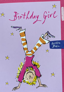 SINGLE CARD - Birthday Girl Handstand, Quentin Blake