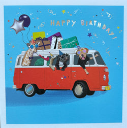 SINGLE CARD - Campervan , Birthday.
