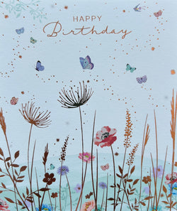 SINGLE CARD - Happy Birthday, Butterfly Meadow