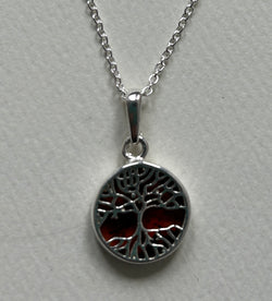 Baltic Amber Tree of Life Pendant and Chain.