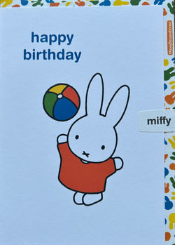 SINGLE CARD - Miffy with ball, by Dick Bruna