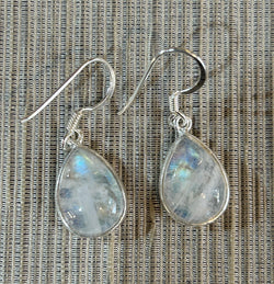 Rainbow Moonstone Tear Drop Earrings