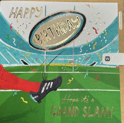SINGLE CARD - Rugby, Birthday, by Paula Reece