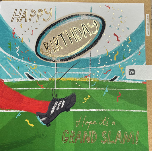 SINGLE CARD - Rugby, Birthday, by Paula Reece