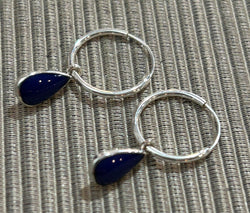 Small Hoop Earring with Lapis Lazuli