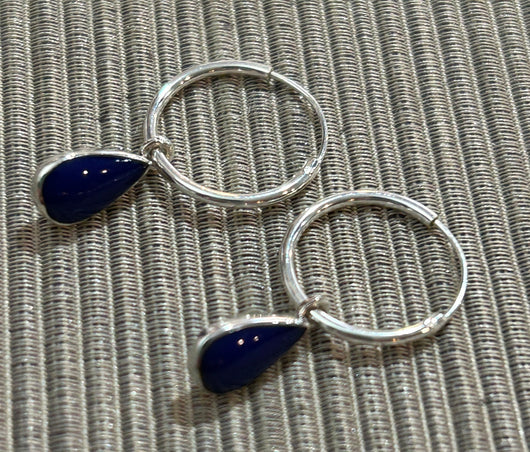 Small Hoop Earring with Lapis Lazuli