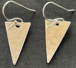 Silver Triangle Drop Earrings