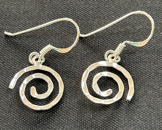 Small Spiral Silver Earrings