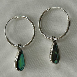 Small Hoop Earrings with Abalone