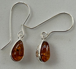 Baltic Amber and Silver Drop Earrings