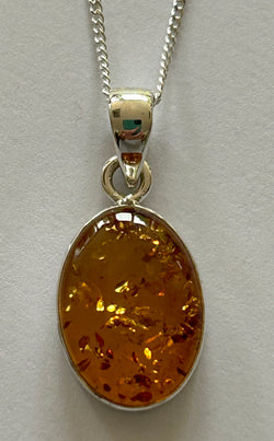 Oval Amber Pendant