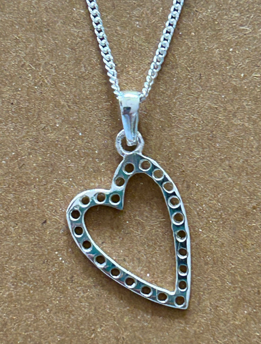 Open Heart Silver Pendant