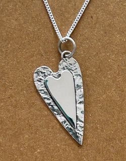 Hammered Silver Heart Pendant