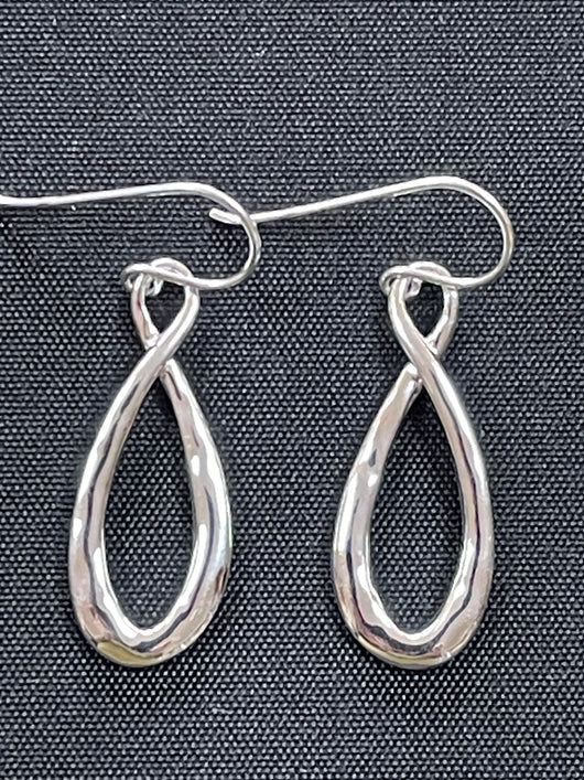 Silver Infinity Loop Drop Earrings