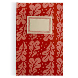 NOTEBOOK - Cambridge Imprint Hardback Notebook - Quercus Design in Pomegranate