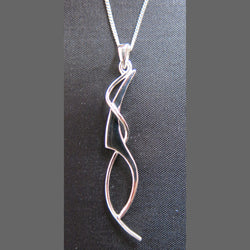 Sterling Silver Art Nouveau-Inspired Pendant Necklace