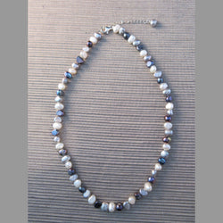 Grey & White Mixed Freshwater Pearl Necklace