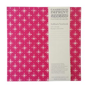 NOTEBOOK - Cambridge Imprint Square Notebook - Large Stars in Magenta