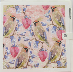 SINGLE CARD - Bird and Strawberries, Emma Grant