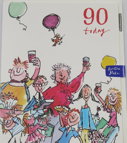 SINGLE CARD. Quentin Blake 90th Birthday card.