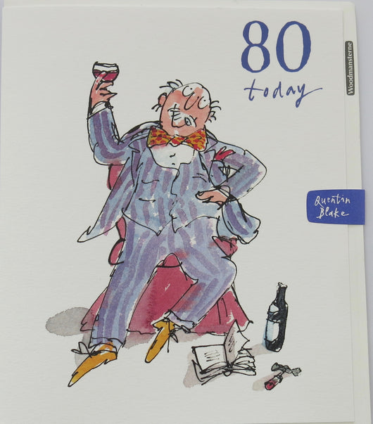 SINGLE CARD. Quentin Blake 80th Birthday card.
