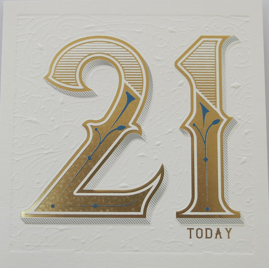 SINGLE CARD. 21st Birthday card.