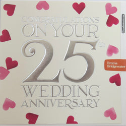 SINGLE CARD - Emma Bridgewater, 25th Wedding Anniversary(Silver)