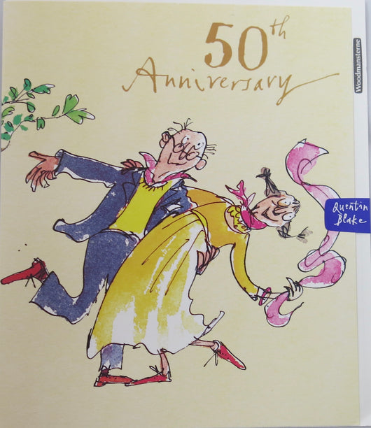 SINGLE CARD - Quentin Blake, 50th Wedding Anniversary (Golden)