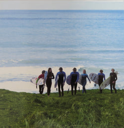 SINGLE CARD - Surfers at Sandymouth, Cornwall