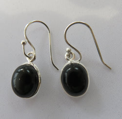 Black Onyx and Sterling Silver drop earrings