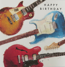 Single Birthday card- Guitars, Gareth Williams