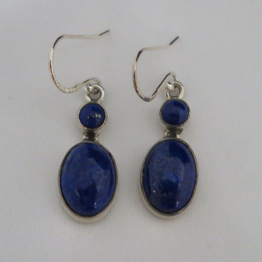 Sterling Silver and Lapis Lazuli Drop Earrings