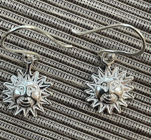 Sterling Silver Sun Earrings