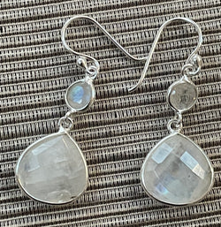 Rainbow Moonstone Drop Earrings