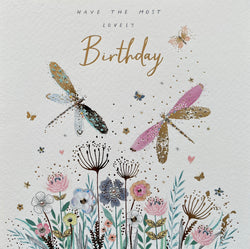 SINGLE CARD - Birthday Dragonflies