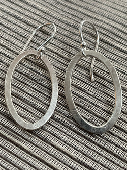 Sterling Silver oval drop Earrings