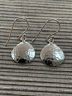 Hammered Silver drop Earrings